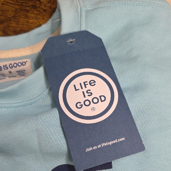 Life Is Good Blue and Purple Peace Love Dogs Sweatshirt - Picture 4 of 8